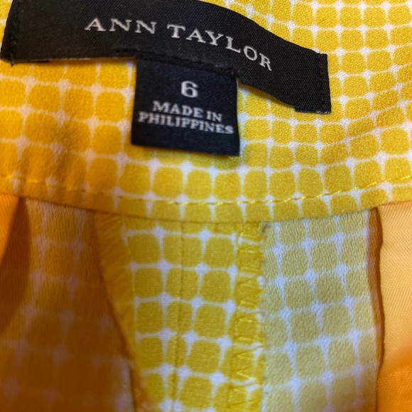 Ann Taylor High Waist Yellow Checkered Shorts size 6 - Picture 3 of 4